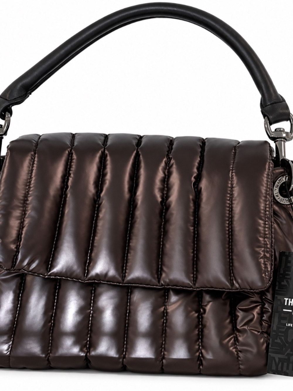 Think Royln Pearl Fig Quilted Puffer Shoulder Crossbody Bag NWT